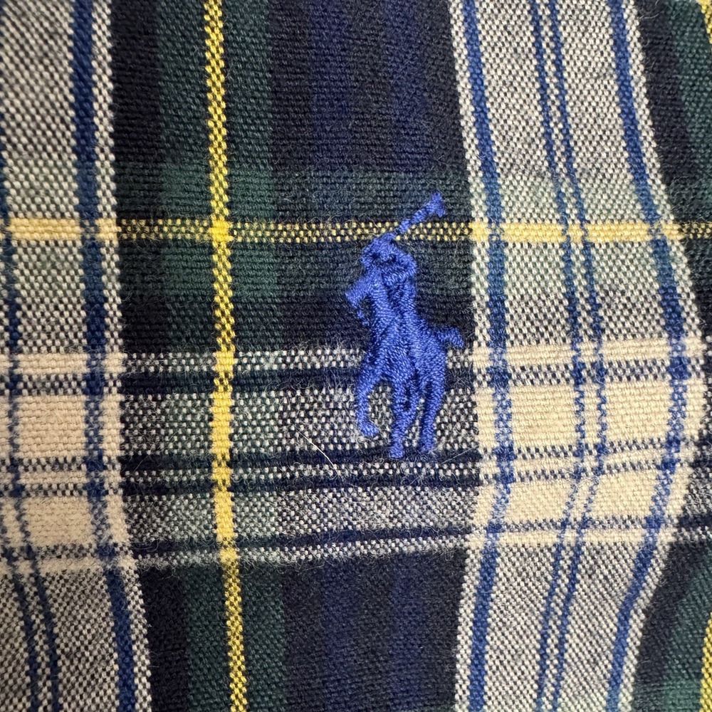 Polo Ralph Lauren Boys Green Plaid Brushed Oxford Button-Down Shirt Size 7 - Picture 5 of 6